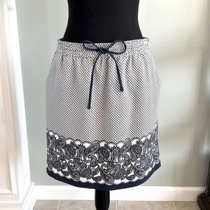 White and Navy Skirt with pockets